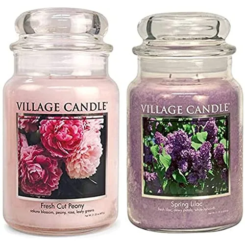 Fresh Cut Peony and Spring Lilac Large Jar, product photograph