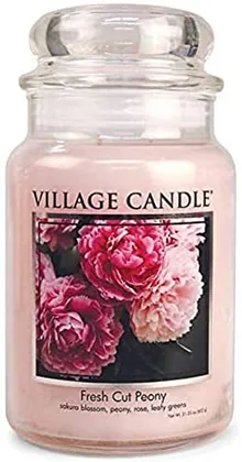 Fresh Cut Peony and Spring Lilac Large Jar
