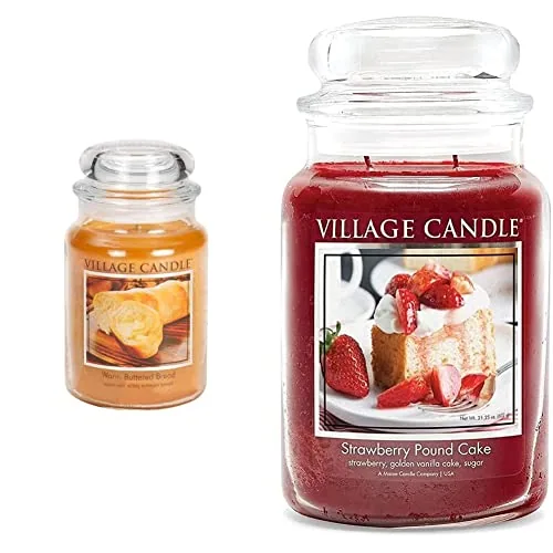 Warm Buttered Bread and Strawberry Pound Cake Large Jar, product photograph